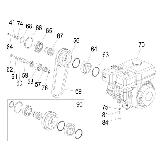 Ремень и шкив ремня Champion PC1345RHH